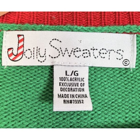 Jolly Sweaters Cow Country Western Kitsch Ugly Colorful Christmas Sweater Size L - Picture 7 of 11